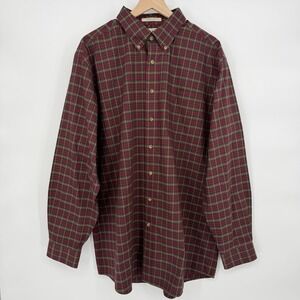 LL Bean XL Tall Plaid Wrinkle Free Button Down Long Sleeve Shirt Traditional Fit